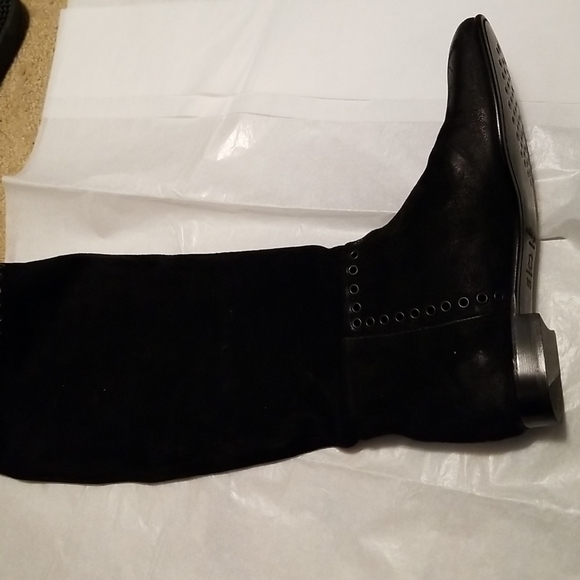 New Pedro Garcia Gavina Suede Grommet Boots Riding Distressed Suede Leather - Picture 9 of 12